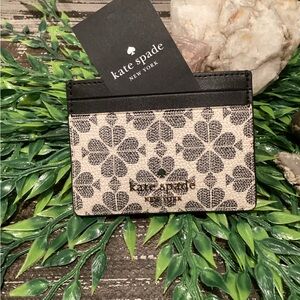 Kate Spade Black and White Floral Card Holder